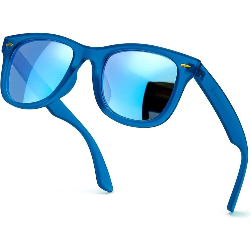 Women's A04 Blue Mirror Lenses Eyewear Designer Square Polarized Sunglasses